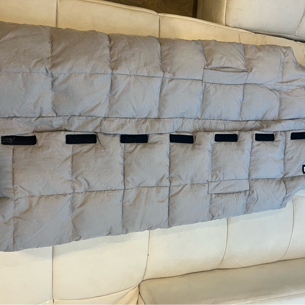 Gray Quilted Blanket maxi vest